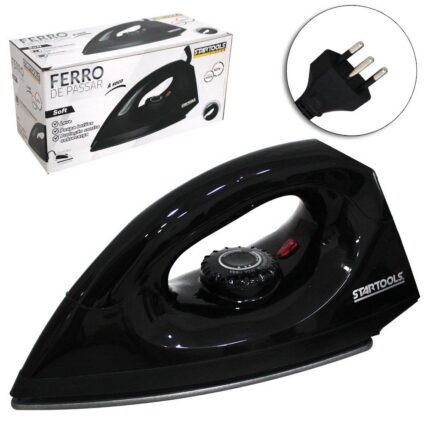 Ferro de Passar a Seco Soft 127V Preto Antiaderrapante Leve Durável Alta Temperatura