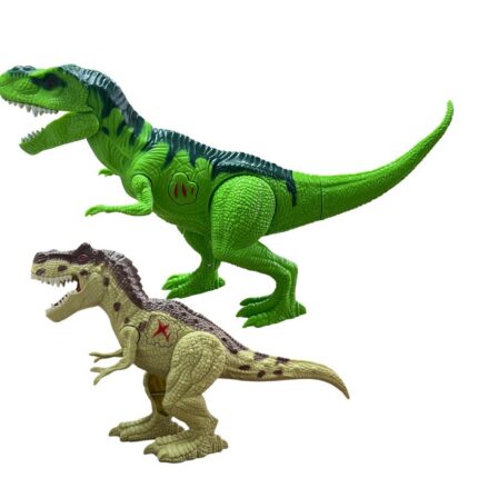 Conjunto 2 Dinossauros de Brinquedo Rugido Selvagem Realista Tamanho Médio Brinquedo Infantil