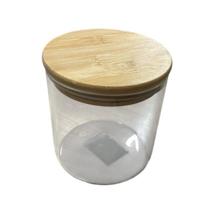 Pote de Borossilicato 550 ml com Tampa de Bambu Hermético Transparente Resistente