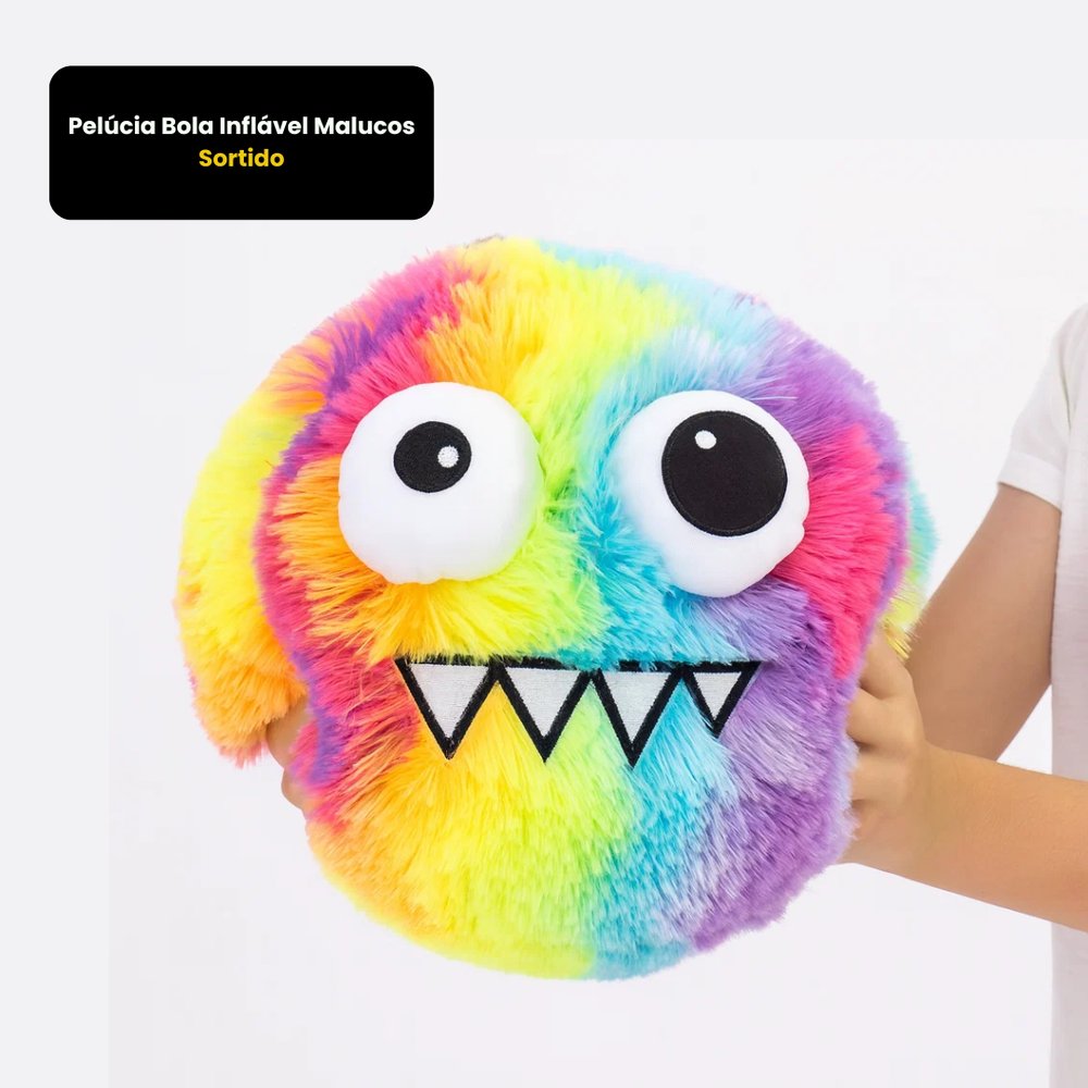 Pelúcia Bola Inflável Malucos Sortida 30cm Colorida Brinquedo Inflável Infantil - Imagem 5