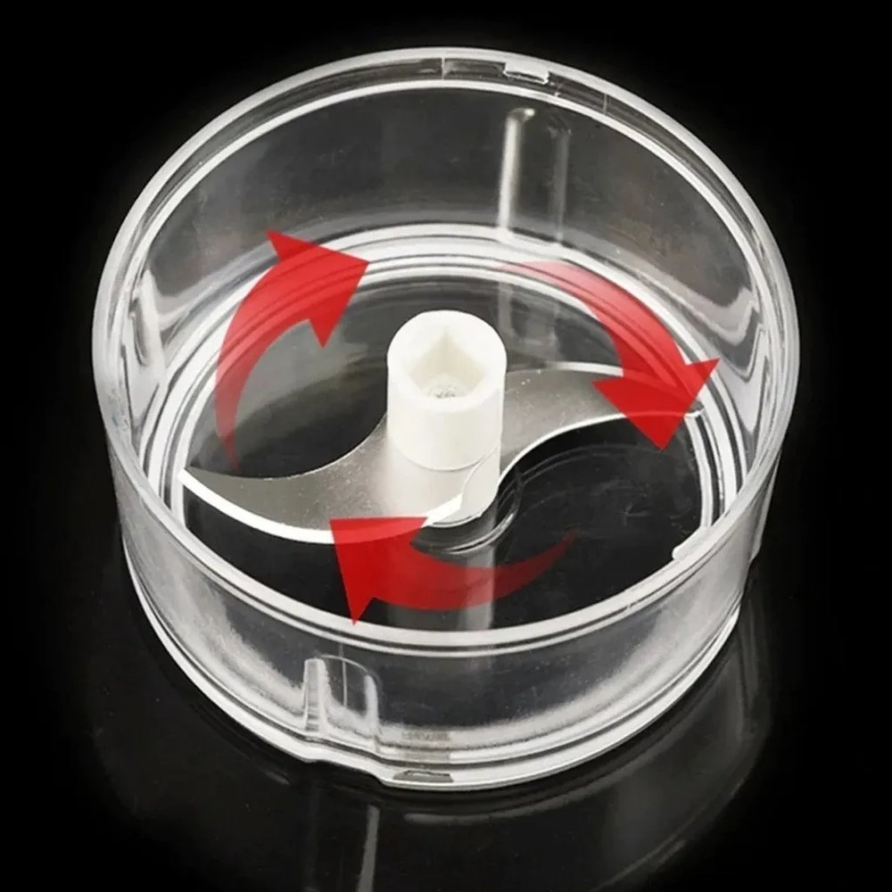 Mini Processador De Alimentos Manual Com 2 Lâminas Corda Retrátil - Imagem 3
