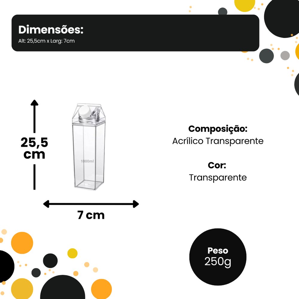 Garrafa Plástica Acrílico 1 Litro Multiuso Transparente Resistente Grande - Imagem 5