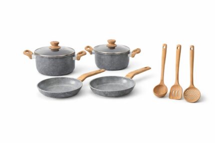 Kit 4 Panelas e 3 Utensílios Cozinha