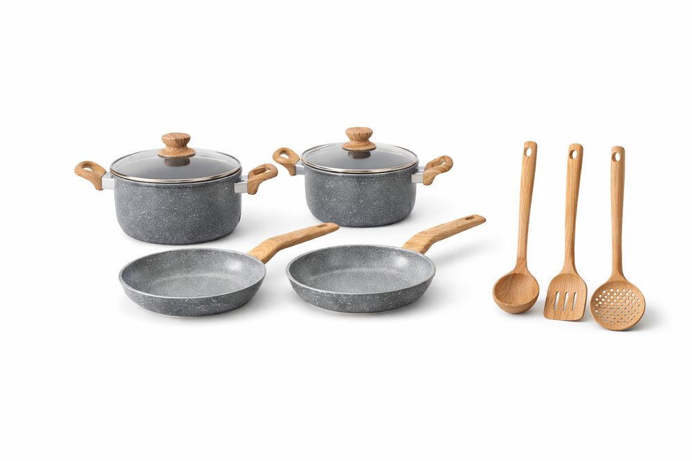 Kit 4 Panelas e 3 Utensílios Cozinha