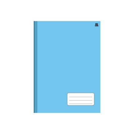 Caderno Pequeno Costurado Capa Dura Azul 96 Folhas Papel Pautado 14x21cm