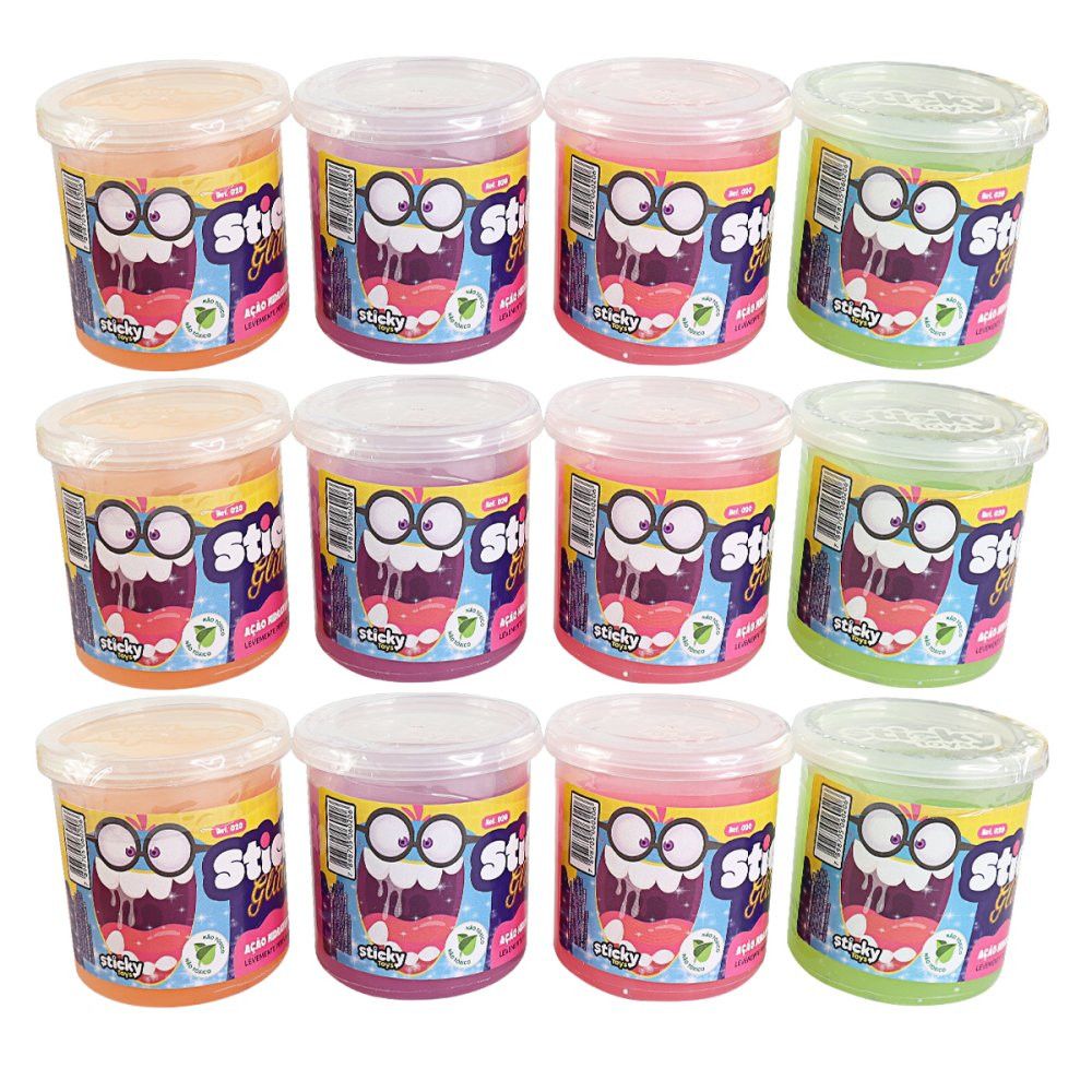 Pote de Slime Geleca 130g Sortido com Glitter Colorido Brilha Brinquedo Sensorial - Imagem 5
