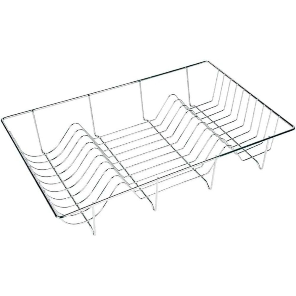 Escorredor de Louça Aramado Ferro Grande 2 Andares Porta Pratos Talheres Preto