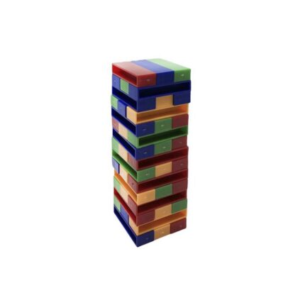 Jogo Interativo Torre de Equilíbrio - 45 Peças de Madeira Colorida - Blocos Empilháveis Educativo Infantil
