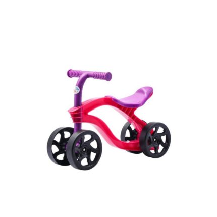 Bicicleta de Equilíbrio Infantil Futurista 4 Rodas Sem Pedal Rosa Ajustável para 2 a 5 Anos