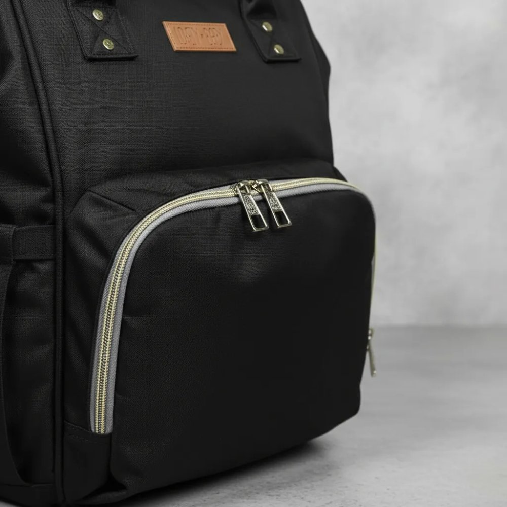 Mochila Maternidade Preta Grande Antifurto com Bolsos Térmicos e Compartimento Mamadeira - Imagem 3