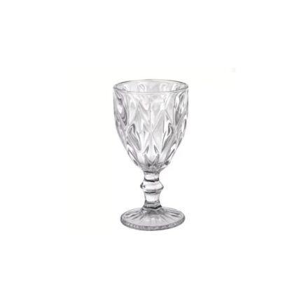 Jogo de Taças de Vidro Diamante 340 ml 6 Peças Transparente para Vinho e Espumante