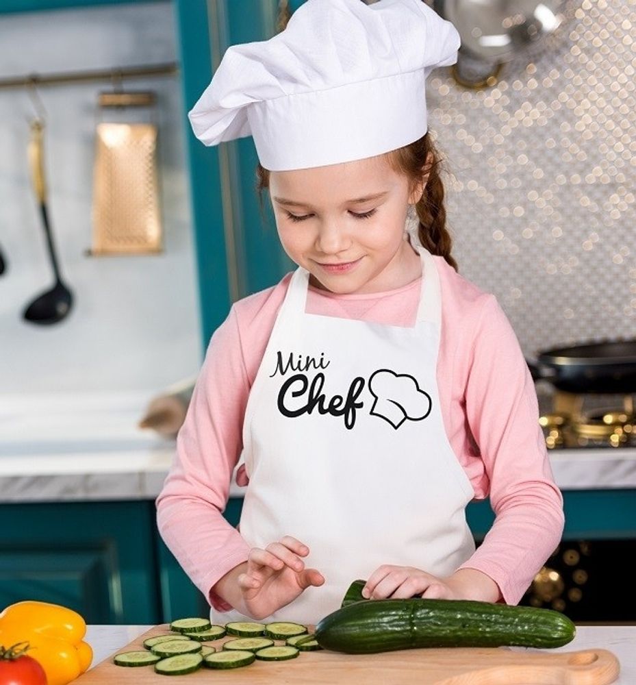 Avental Infantil Vida Pratika Mini Chef Branco - Imagem 2