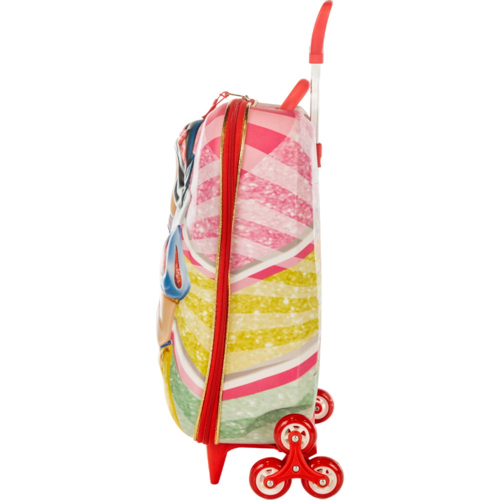 Mala Infantil Branca de Neve 3D com Rodinhas Multicolorida Tamanho Pequeno para Viagem Escolar - Imagem 3