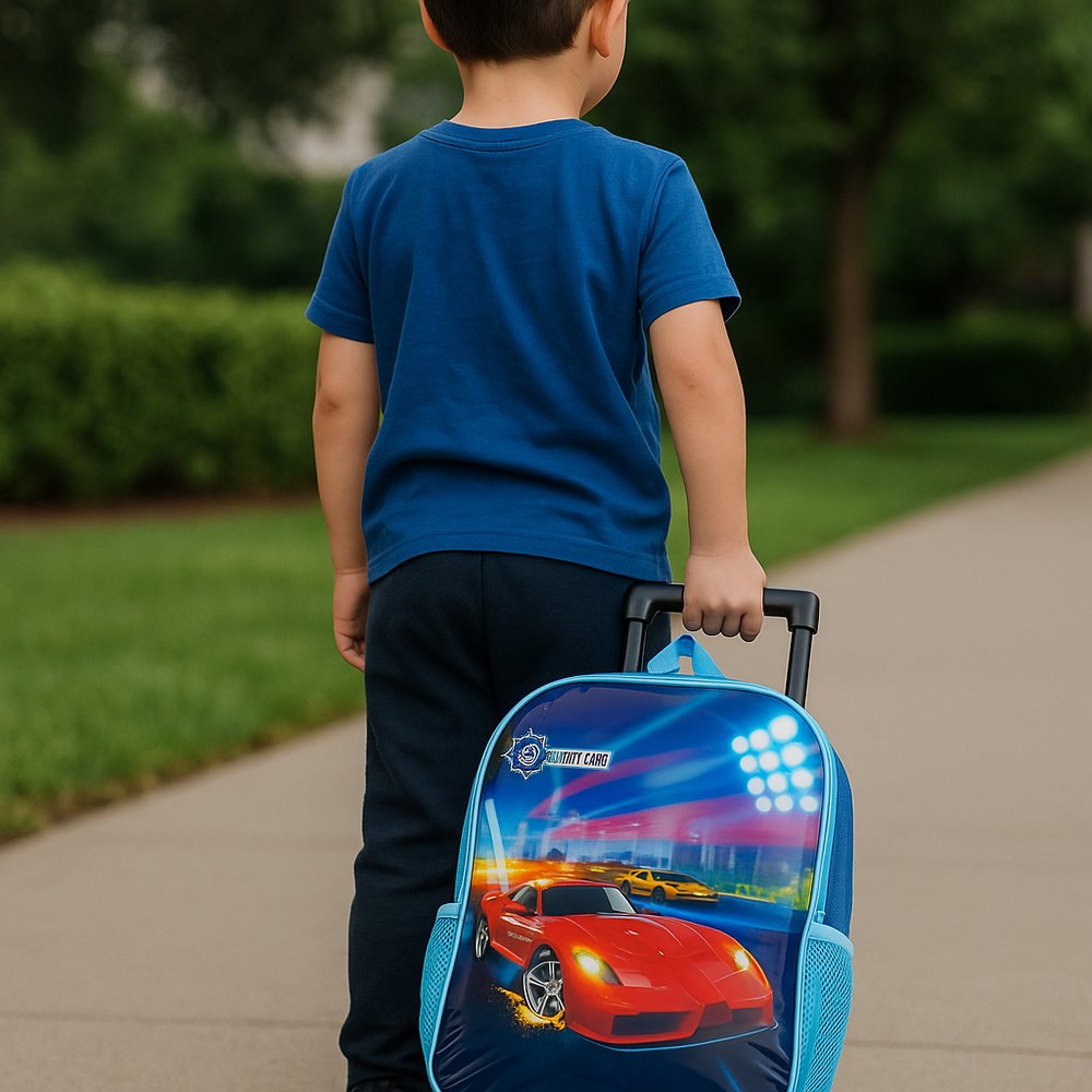 Mochila Infantil de Rodinhas Carros Sortida Resistente Escolar Masculina Grande - Imagem 5