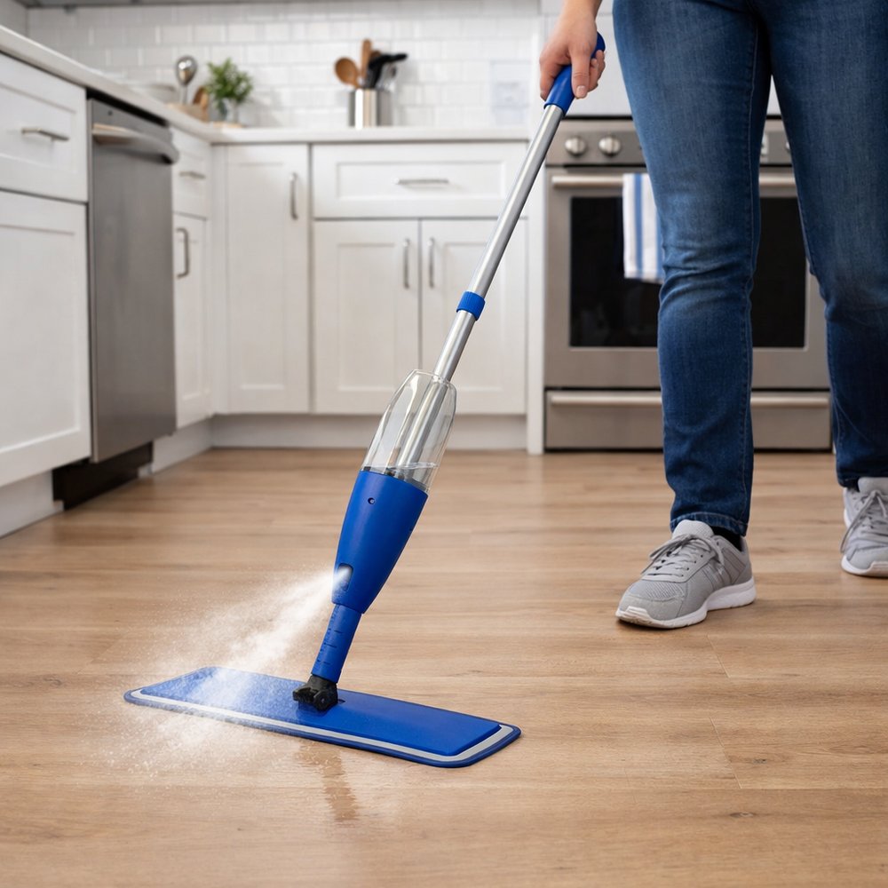 Mop Spray com Reservatório 360° Rotação Rápida Cabo Ajustável para Limpeza Eficiente Sortido - Imagem 5