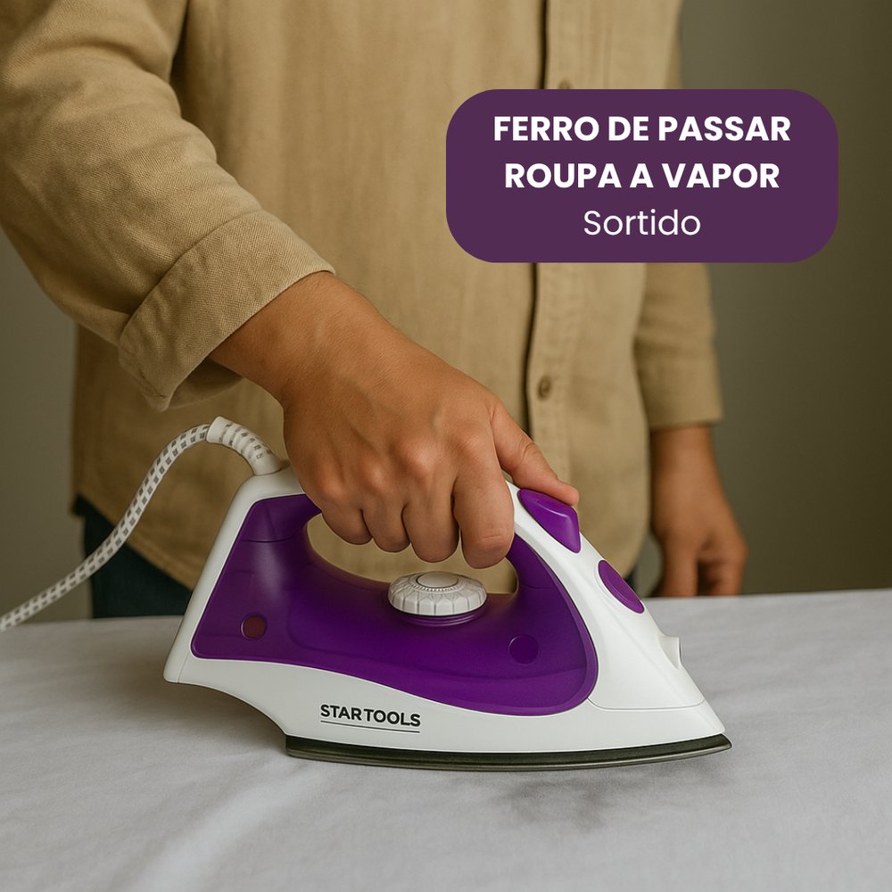 Ferro de Passar a Vapor Premium 220V Anticalcário Base Cerâmica Sortido Potente - Imagem 7