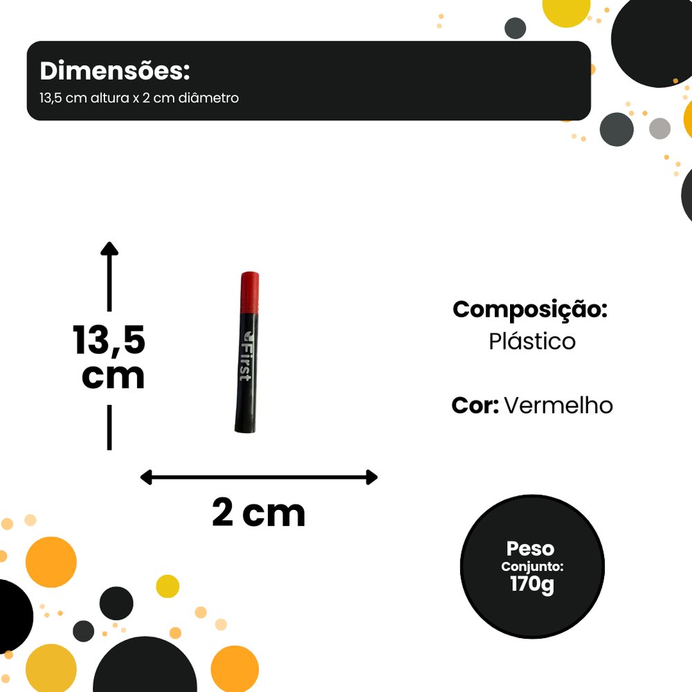 Kit 10 Marcadores Permanentes Vermelho Ponta Fina Rápida Secagem para Escritório e Escola - Imagem 4