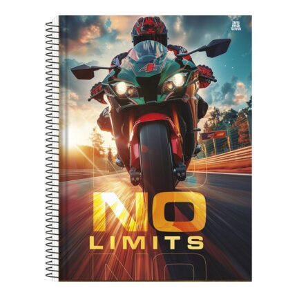 Caderno Universitário Moto Extreme 1 Matéria 80 Folhas Capa Dura 17x24cm Papel Branco