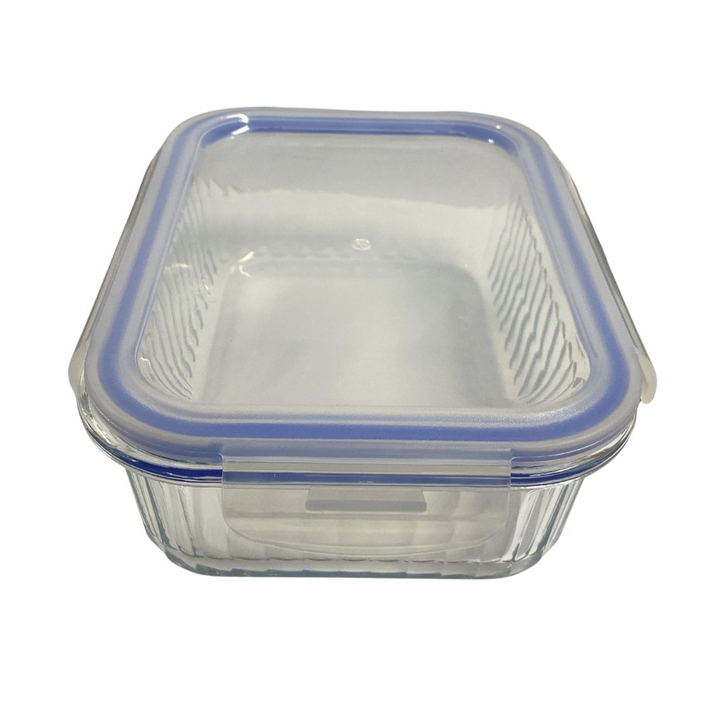 Pote Vidro Hermética Borossilicato Tampa Silicone azul 1040ml - Imagem 2