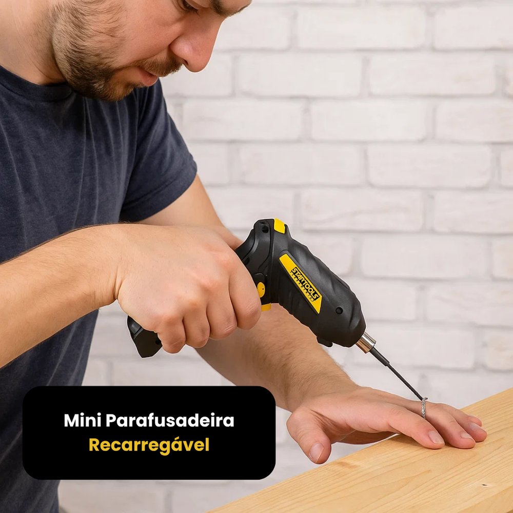 Mini Parafusadeira Recarregável 3,6V Compacta Bateria Litio Portátil Ferramenta - Imagem 3
