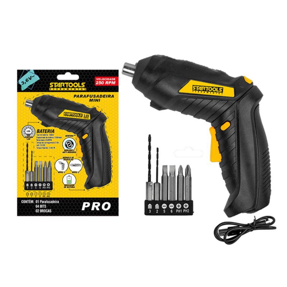 Mini Parafusadeira Recarregável 3,6V Compacta Bateria Litio Portátil Ferramenta - Imagem 2