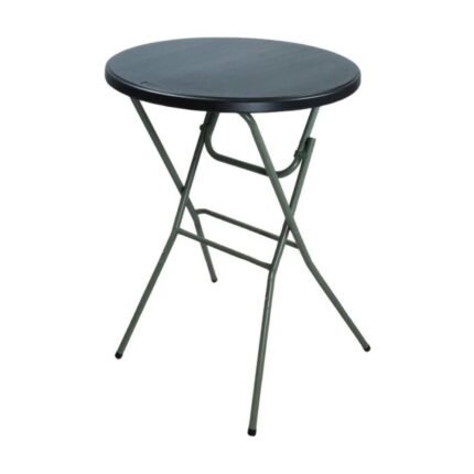 Mesa Bistrô Dobrável Preta 70x70cm para Área Externa Banheiro Cozinha Compacta