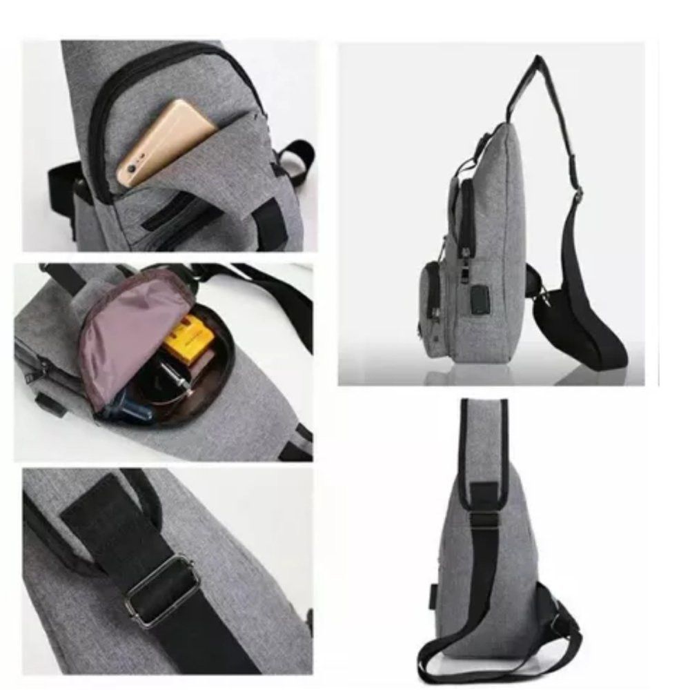 Bag Unissex Mochila com Entrada USB Saída Carregador Portátil Reforçada Resistente - Imagem 2