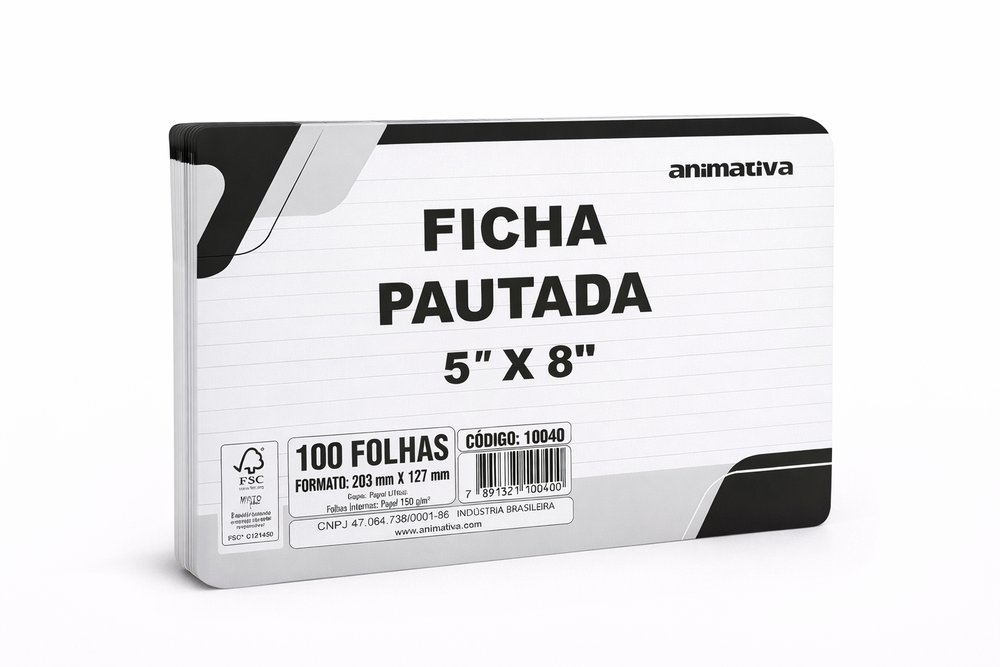 Ficha Pautada 5'' x 8'' 100 Folhas - Imagem 3
