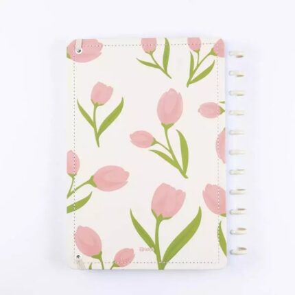 Caderno Tulipa Capa Dura Reposicionável Disco Floral Grande G