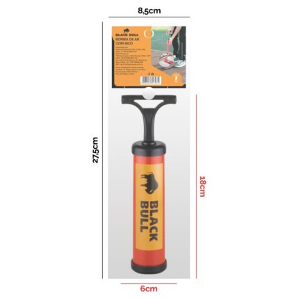 Bomba de Ar Manual com Bico - Amarela