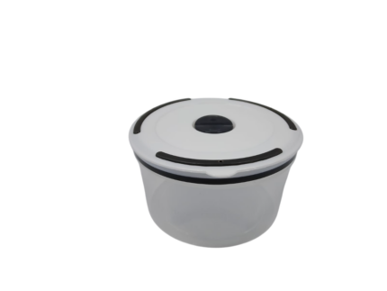 Conjunto 5 Potes Herméticos de Plástico Transparente com Tampa Vedação Perfeita Kitchen