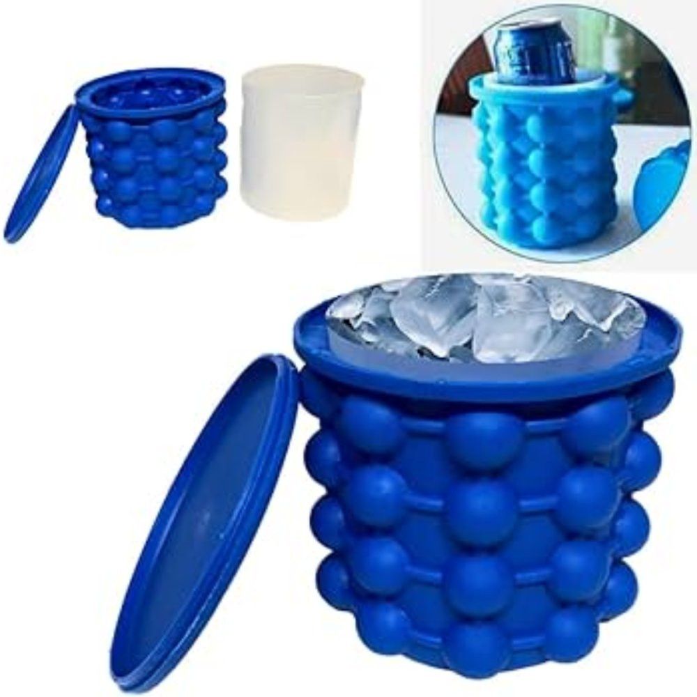 Balde de Gelo Silicone Térmico 2L Vermelho Reutilizável Resistente para Bebidas e Festa - Imagem 2