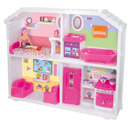 Cozinha Infantil Doce Encantada Rosa Brinquedo Completo com Utensílios e Fogão Funcional