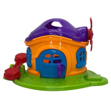 Brinquedo Casinha Cogumelo Encantado Infantil 3 Peças para Encaixar Educativo Colorido