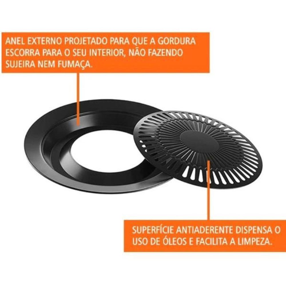 Churrasqueira de Fogão TopGrill 32 cm Preta Sem Fumaça Grill Portátil Fácil Limpeza - Imagem 25