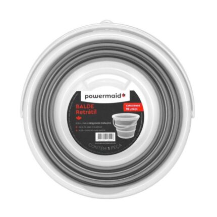 Balde Retrátil de Silicone 10 Litros Resistente Portátil Dobrável Várias Cores Sortidas
