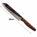 Faca Chef 29cm Cabo Madeira Lâmina Aço Inox Corte Preciso Cozinha Profissional