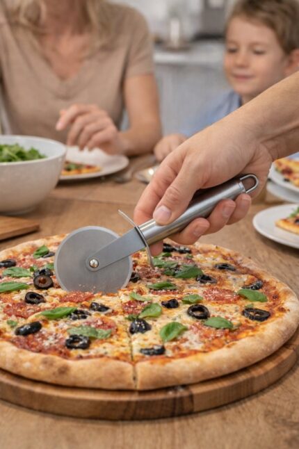 Cortador Pizza Manual Cozinha Aço Inoxidável