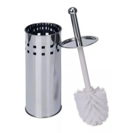 Escova Sanitária Inox com Suporte Porta Escova Aço Inox Antiferrugem para Banheiro