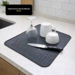 Tapete Escorredor de Silicone 40 cm Antiderrapante Cozinha Secagem Louça Durável Fácil Limpeza - Imagem 2