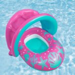 Bote Infantil para Piscina Rosa Modelo Inflável Material PVC Resistente e Seguro