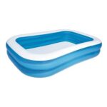 Piscina Inflável Retangular 778 Litros Grande Familiar Durável Fácil Montagem Azul e Branco