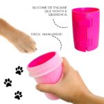 Lava-Patas para Cachorros Médios Rosa Limpeza Fácil Resistente Seguro Banho Pet - Imagem 4