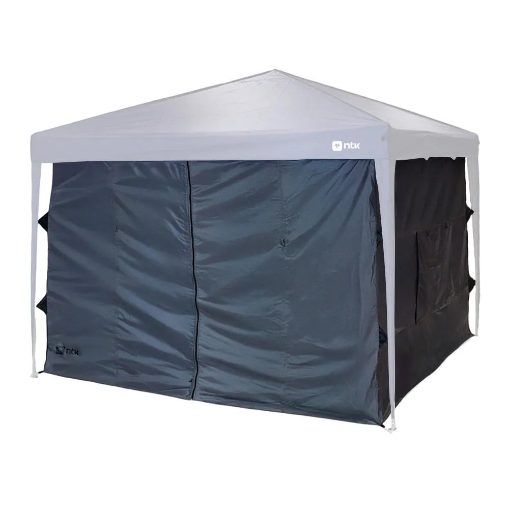 159004-UN_prep_1778771270080_4-1.jpg Parede para Gazebo em Poliéster Cinza Resistente Impermeável Tecido 3x3m Fácil Instalação - Imagem 1