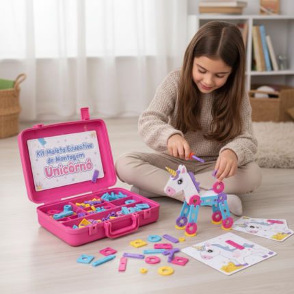 Kit Maleta Educativa de Montagem Unicórnio
