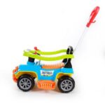 Carrinho de Brinquedo Jip Jip Infantil Empurrador Colorido Multifunções com Rodas e Som