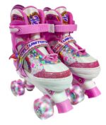 Patins Infantil Sereia com LED Rosa, Tamanho Ajustável, Rodas Silenciosas e Seguro para Crianças - Imagem 2