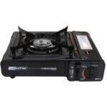 Fogareiro de Mesa Frontier Preto 1 Boca Alta Pressão Queimador Chama Ajustável Portátil