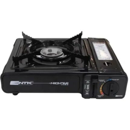 Fogareiro de Mesa Frontier Preto 1 Boca Alta Pressão Queimador Chama Ajustável Portátil