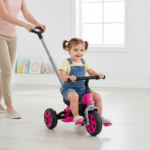 Triciclo Infantil Moto com Pedal e Haste Rosa 3 Rodas Ajustável para Crianças 2 a 5 Anos - Imagem 5